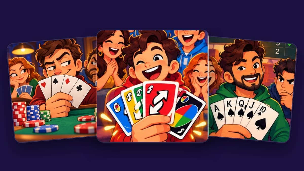 Illustration for Card games like UNO you can play together on your phones